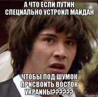 А что если Путин специально устроил майдан чтобы под шумок присвоить восток Украины??????