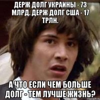 держ долг Украины - 73 млрд. держ долг США - 17 трлн. а что если чем больше долг - тем лучше жизнь?