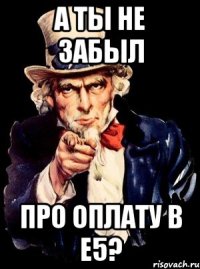 А ТЫ НЕ ЗАБЫЛ ПРО ОПЛАТУ В Е5?