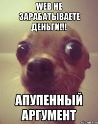 WEB не зарабатываете деньги!!! Апупенный аргумент