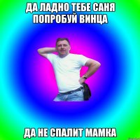 Да ладно тебе Саня попробуй винца Да не спалит мамка