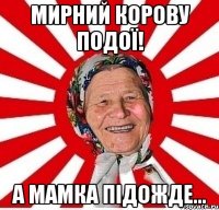 МИРНИЙ КОРОВУ ПОДОЇ! А МАМКА ПІДОЖДЕ...