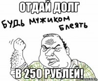 отдай долг в 250 рублей!