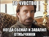 То чувство Когда сбежал и завалил отмычники