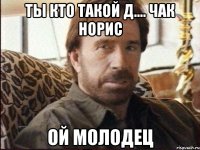 ты кто такой д.... ЧАК НОРИС ой молодец