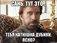 сань, тут это... тебя катюшка дубики, ясно?