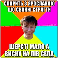 Спорить з Ярославою шо свиню стригти Шерсті мало а виску на пів села