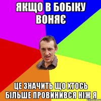 якщо в бобіку воняє це значить що хтось більше провинився ніж я