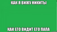 Как я вижу Никиты Как его видит его папа