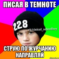 писая в темноте струю по журчанию направляй