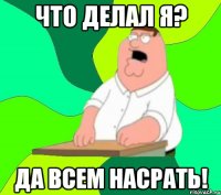 Что делал я? Да всем насрать!