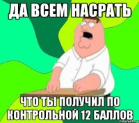 Да всем насрать что ты получил по контрольной 12 баллов