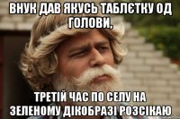 Внук дав якусь таблєтку од голови, третій час по селу на зеленому дікобразі розсікаю