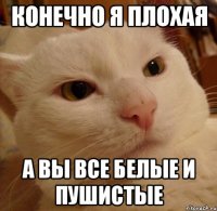 КОНЕЧНО Я ПЛОХАЯ А ВЫ ВСЕ БЕЛЫЕ И ПУШИСТЫЕ