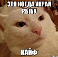 Это когда украл рыбу Кайф