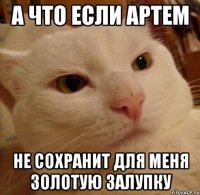 А что если Артем не сохранит для меня золотую залупку