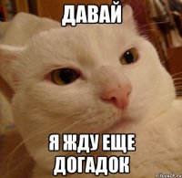 давай я жду еще догадок