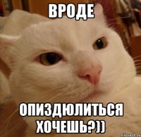 вроде опиздюлиться хочешь?))