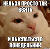 Нельзя просто так взять И выспаться в понедельник