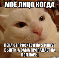 Моё лицо когда Лена отпросится на 5 минут выйти, а сама Пропадает на пол пары