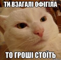 Ти взагалі офігіла то гроші стоїть