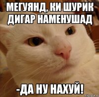 Мегуянд, ки Шурик дигар наменушад -ДА НУ НАХУЙ!