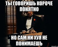 ты говоришь короче понятно но сам ни хуя не понимаешь