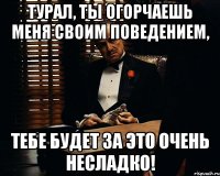 Турал, ты огорчаешь меня своим поведением, тебе будет за это очень несладко!