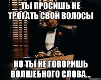 Ты просишь не трогать свой волосы Но ты не говоришь волшебного слова...