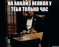 На анализ неявок у тебя только час 