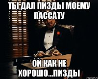 Ты дал пизды моему пассату Ой как не хорошо...пизды