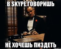 в skype говоришь не хочешь пиздеть