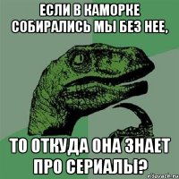 если в каморке собирались мы без нее, то откуда она знает про сериалы?