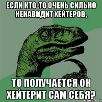 Если кто-то очень сильно ненавидит хейтеров, то получается он хейтерит сам себя?