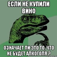 ЕСЛИ НЕ КУПИЛИ ВИНО ОЗНАЧАЕТ ЛИ ЭТО ТО, ЧТО НЕ БУДЕТ АЛКОГОЛЯ ?