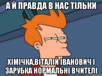 А Й ПРАВДА В НАС ТІЛЬКИ ХІМІЧКА,ВІТАЛІЙ ІВАНОВИЧ І ЗАРУБКА НОРМАЛЬНІ ВЧИТЕЛІ