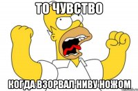 ТО ЧУВСТВО КОГДА ВЗОРВАЛ НИВУ НОЖОМ