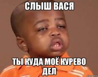 СЛЫШ ВАСЯ ТЫ КУДА МОЁ КУРЕВО ДЕЛ