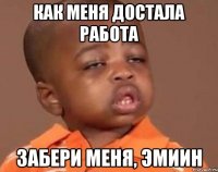 как меня достала работа забери меня, Эмиин