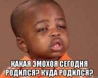  какая Эмохоя сегодня родился? куда родился?