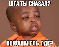 Шта ты сказал? Кокошанель. Где?