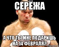 Серёжа а что ты мне подаришь на 14 февраля?