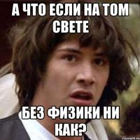 А ЧТО ЕСЛИ НА ТОМ СВЕТЕ БЕЗ ФИЗИКИ НИ КАК?