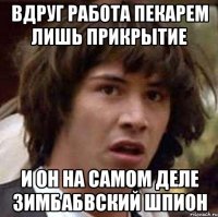 вдруг работа пекарем лишь прикрытие и он на самом деле зимбабвский шпион