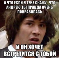 а что если я тебе скажу . что Андрею ты правда очень понравилась и он хочет встретится с тобой