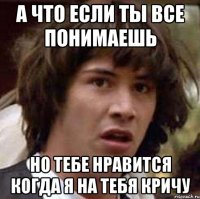 а что если ты все понимаешь но тебе нравится когда я на тебя кричу