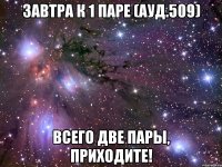 Завтра к 1 паре (ауд.509) всего две пары, приходите!