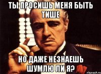 Ты просишь меня быть тише Но даже незнаешь шумлю ли я?