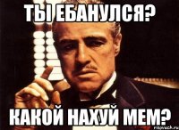 ТЫ ебанулся? какой нахуй мем?