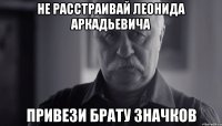 НЕ РАССТРАИВАЙ ЛЕОНИДА АРКАДЬЕВИЧА ПРИВЕЗИ БРАТУ ЗНАЧКОВ